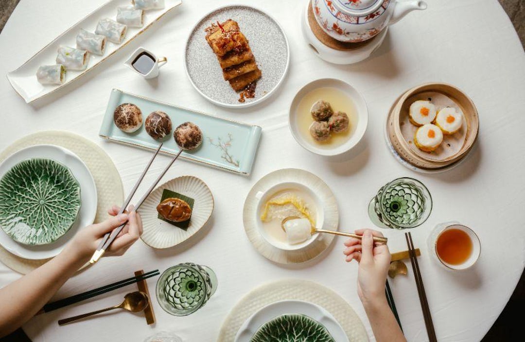 Duddells dimsum on white table